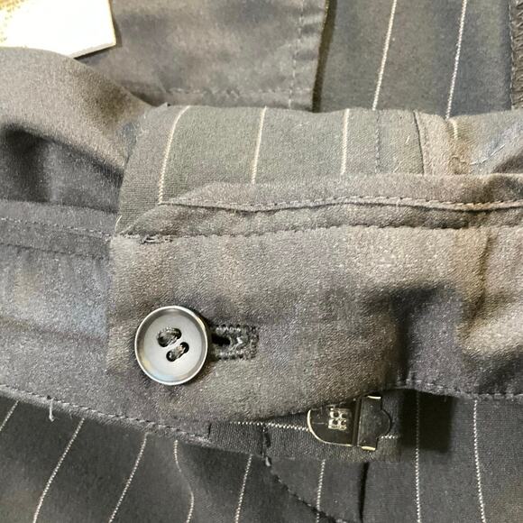 BCBG MaxAzria Black Pinstripe Wide Leg Pants Size L - Picture 3 of 12